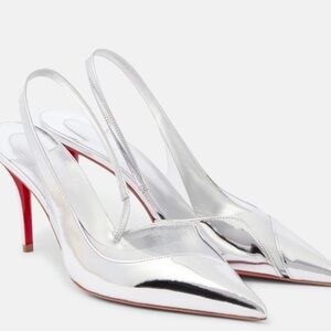 Christian Louboutin Posticha Leather & Vinyl Slingback Pump US 9